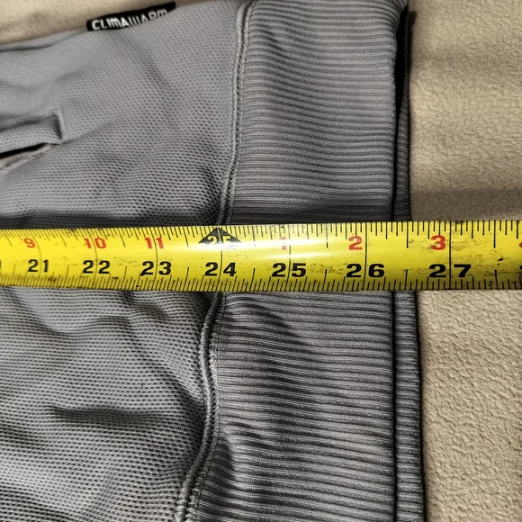 adidas Gray Half-Zip Pindot Sweatshirt with Black Stripes. - Picture 6 of 15